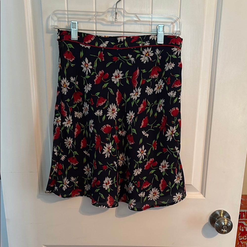 Vintage Esprit Floral Red and Pink Mini Skirt Womens size extra small/small